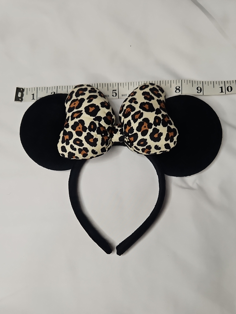 Minnie Mouse Eears Velvety with a Leopard Bow Headband - NWOT - Picture 9 of 10